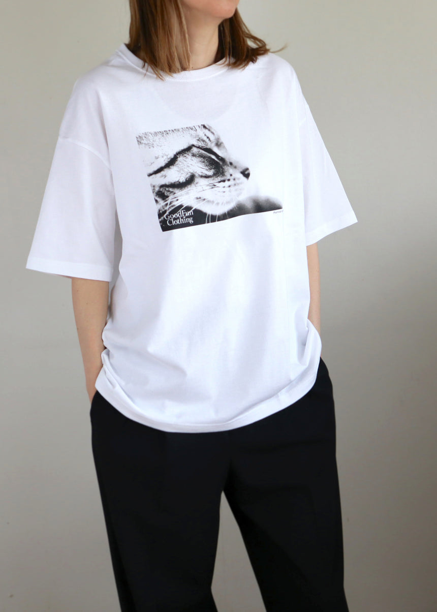 LAZYCATプリント Tシャツ