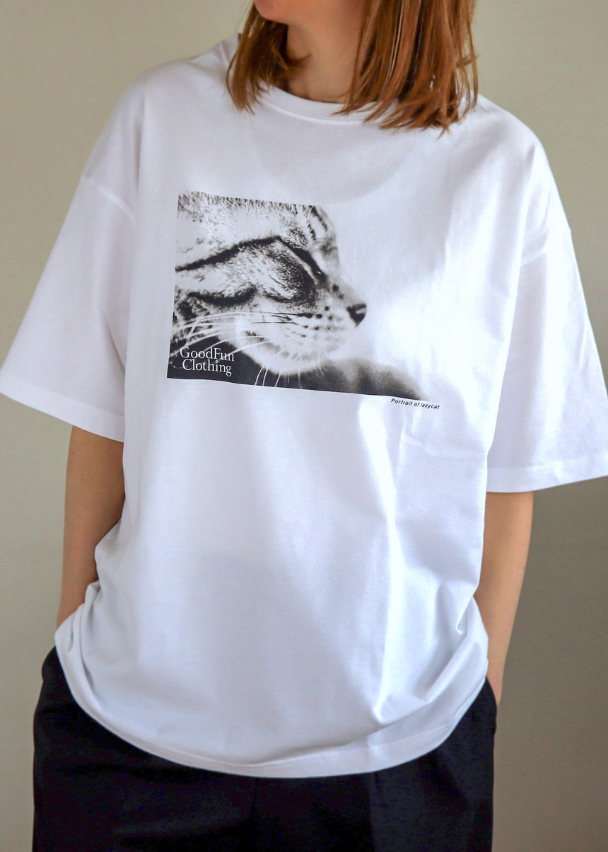 LAZYCATプリント Tシャツ