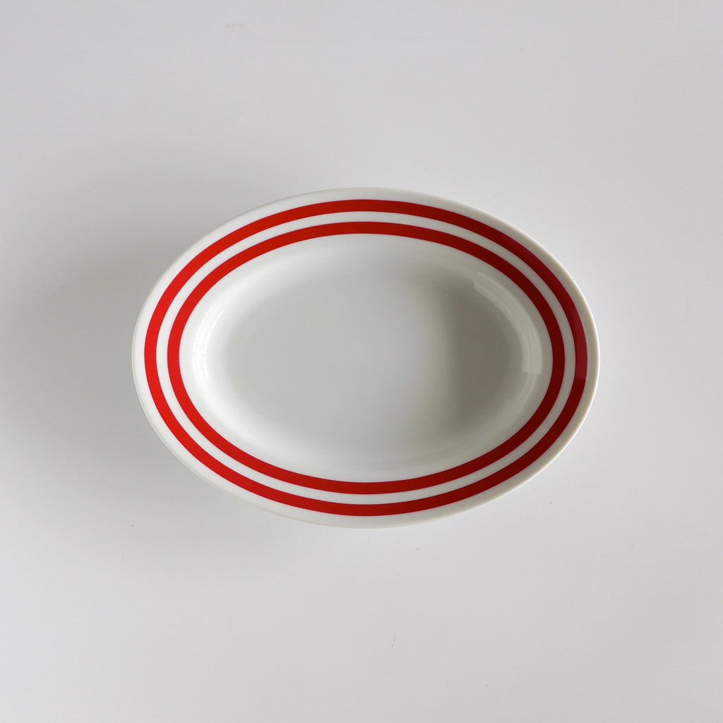 W Border Oval Plate26［Red］ – Thumbs Products inc