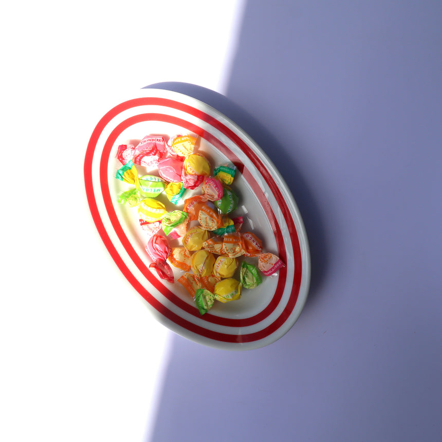 W Border Oval Plate 17［Red］