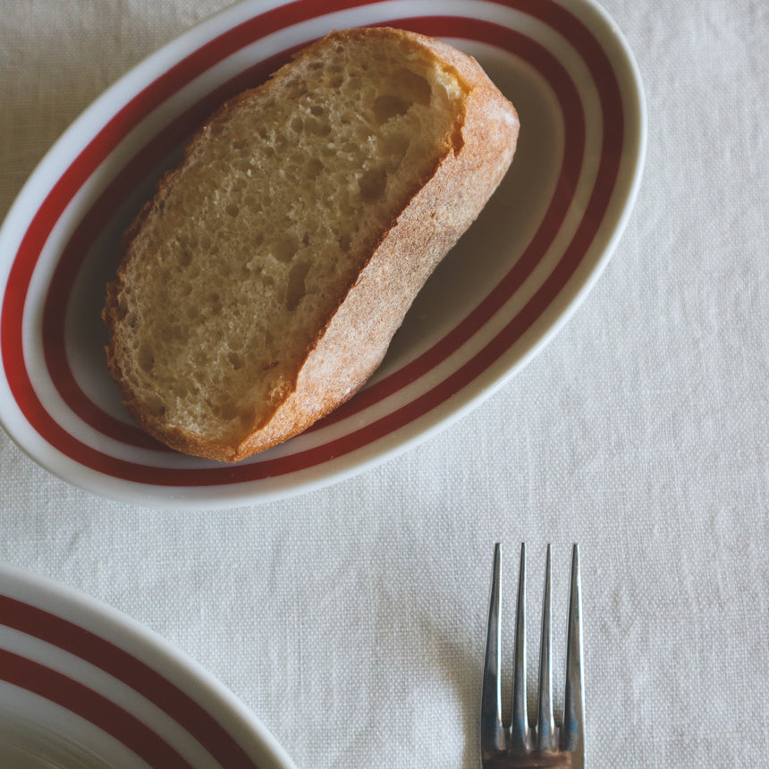 W Border Oval Plate 17［Red］