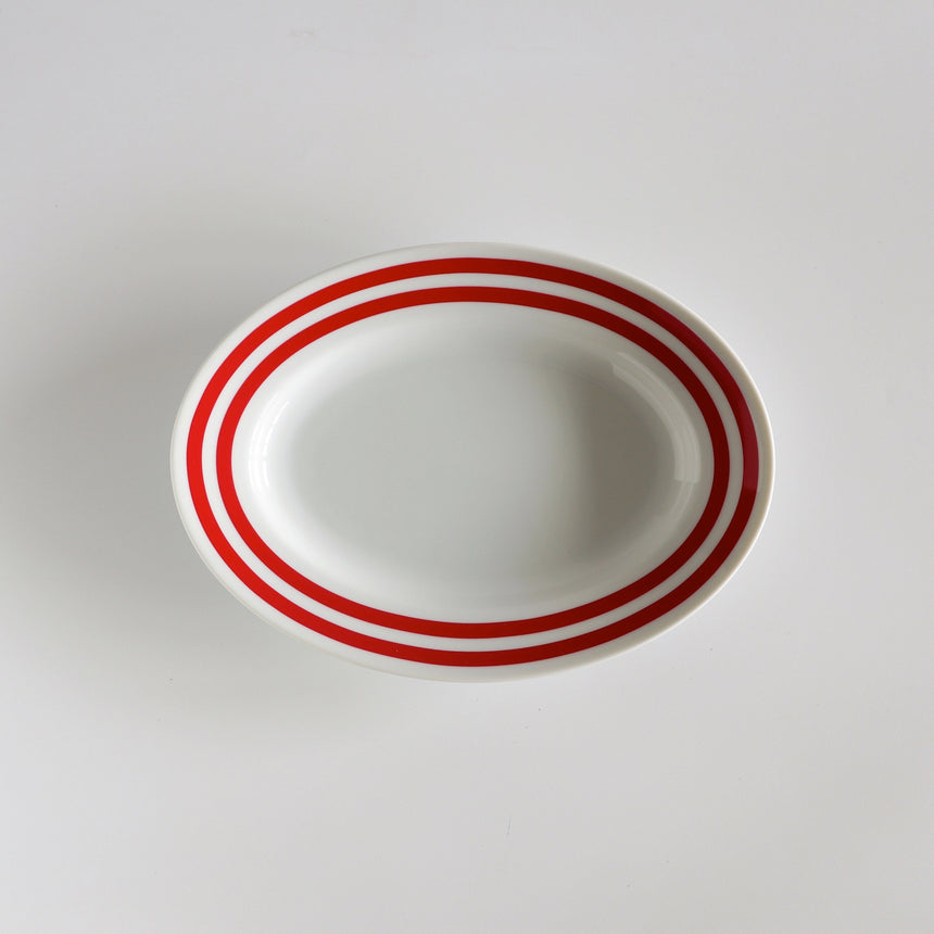 W Border Oval Plate26［Red］