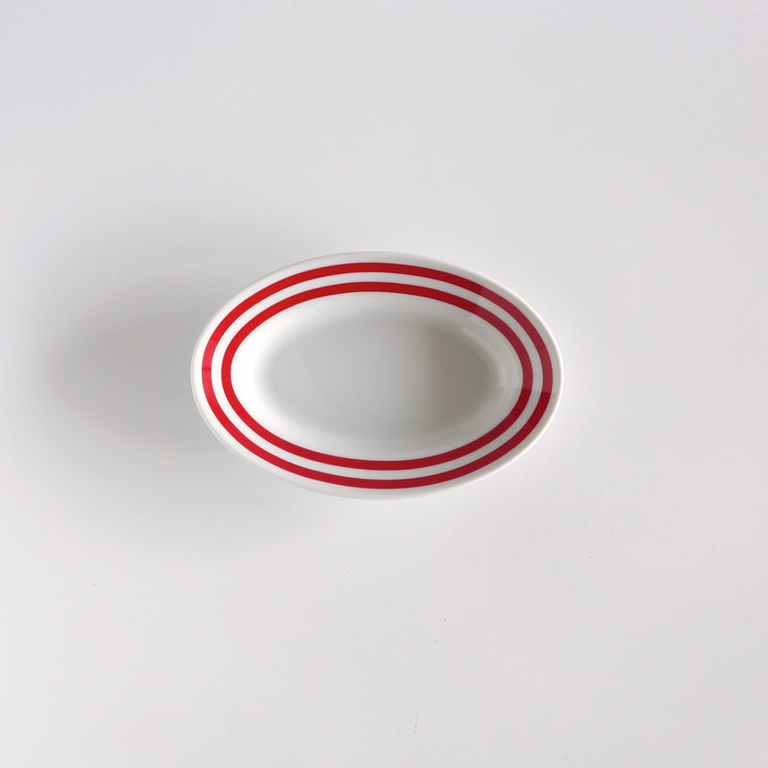 W Border Oval Plate 17［Red］