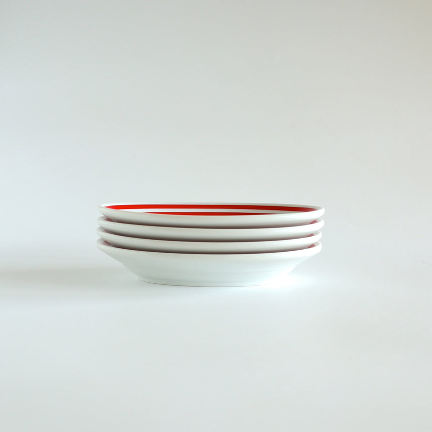 W Border Oval Plate 17［Red］