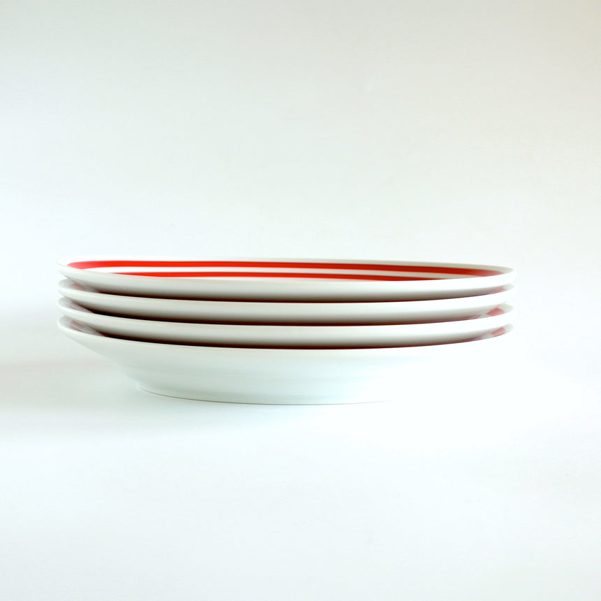 W Border Oval Plate26［Red］